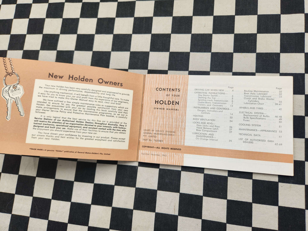Mint! Holden Eh Glovebox Owners Manual