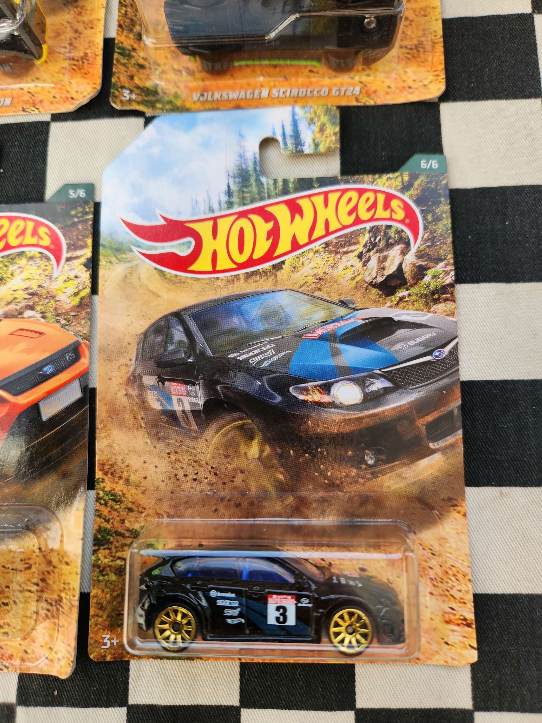 Hot Wheels Road Rally Set of 6 Wrx Focus Mini Cooper VW Lancer Evo Ford Escort