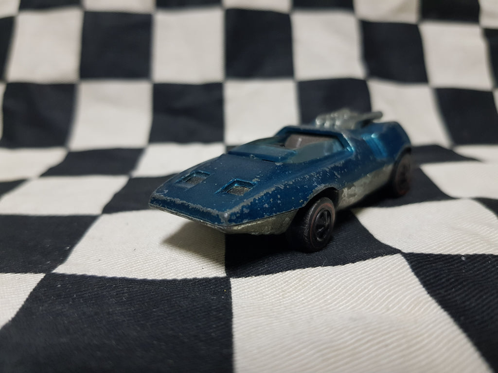 Vintage Loose Hot Wheels Redline 1969 Peeping Bomb Blue Spectraflame HK