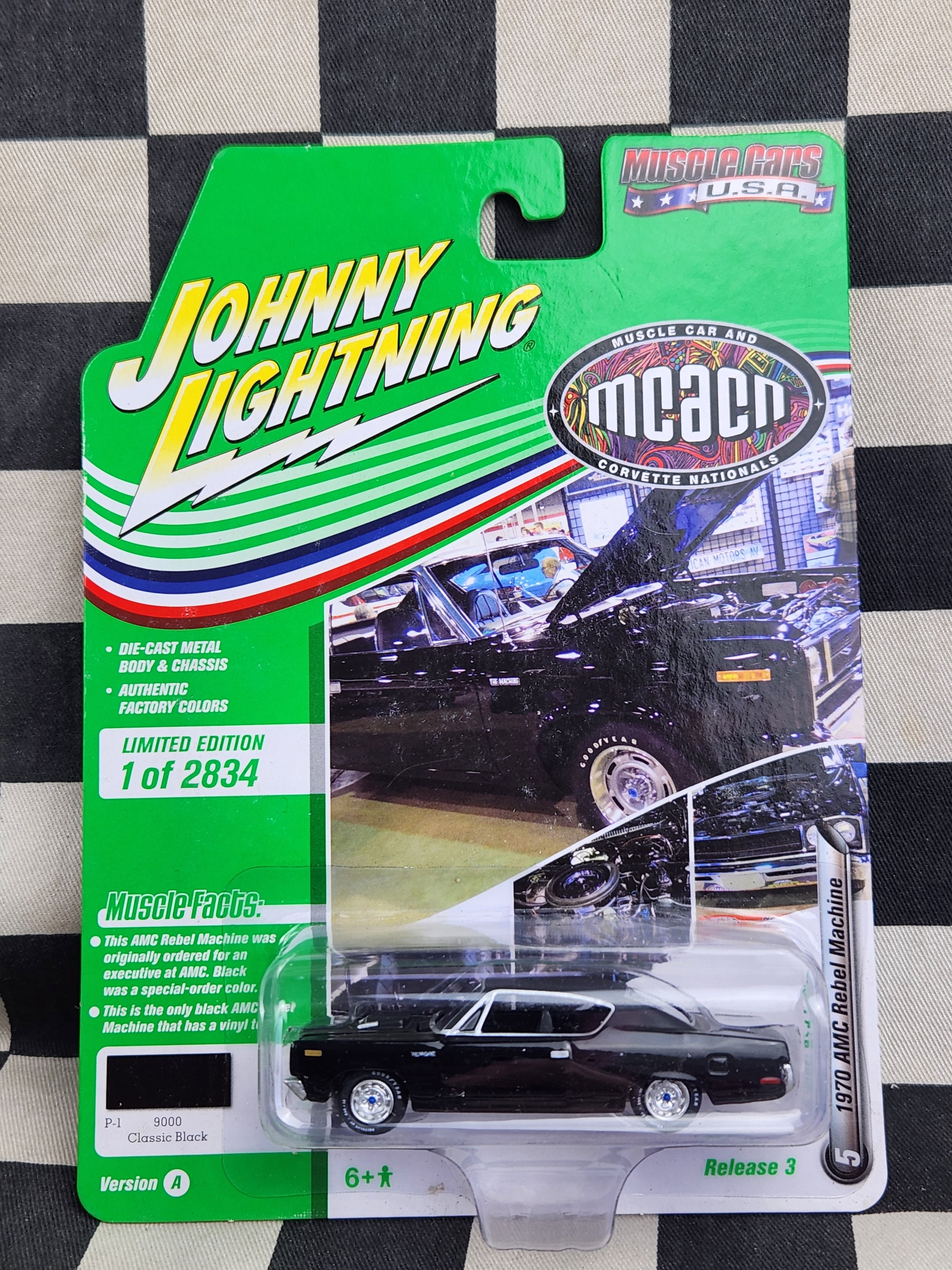Johnny Lightning Muscle Cars USA 1970 AMC Rebel Machine Black 1/2834