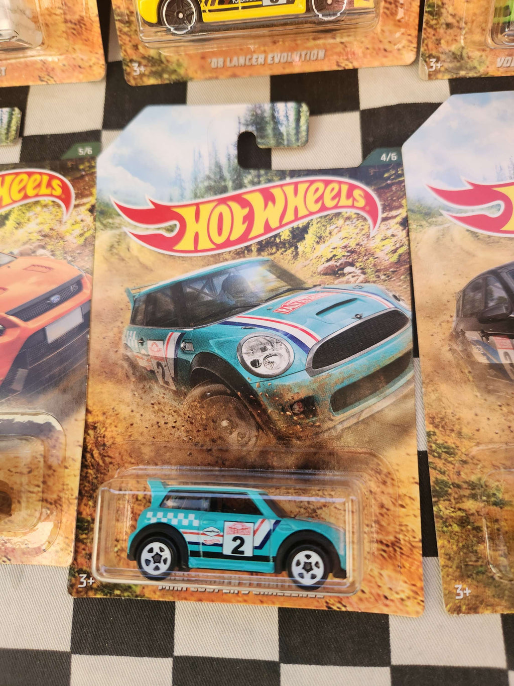 Hot Wheels Rally Set of 6 Ford Focus Escort WRX Lancer Evo Mini Cooper VW GT24