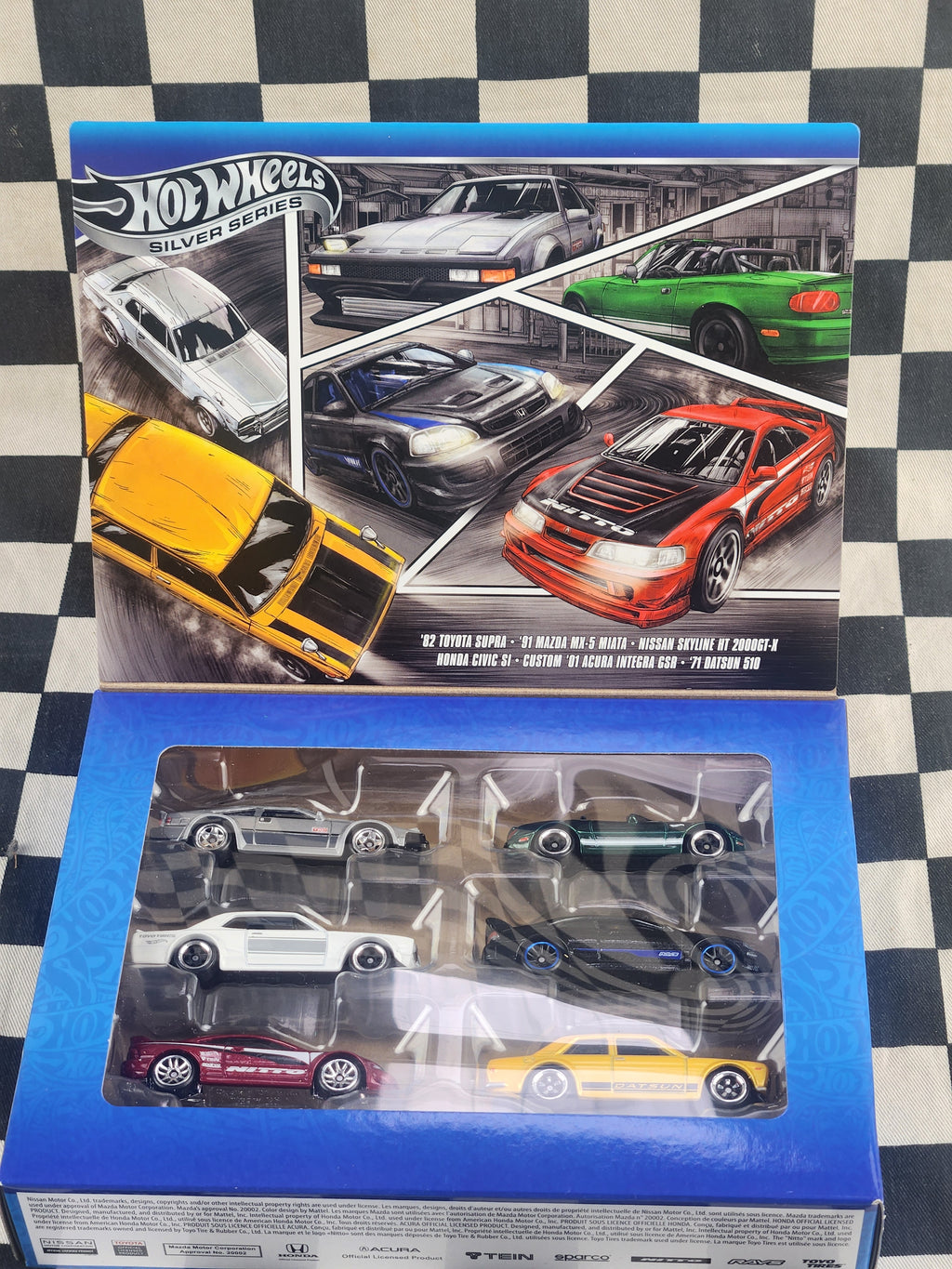 Hot Wheels JDM 6 Pack Skyline 2000GT-X Civic Datsun 510 Integra GSR MX5 Supra