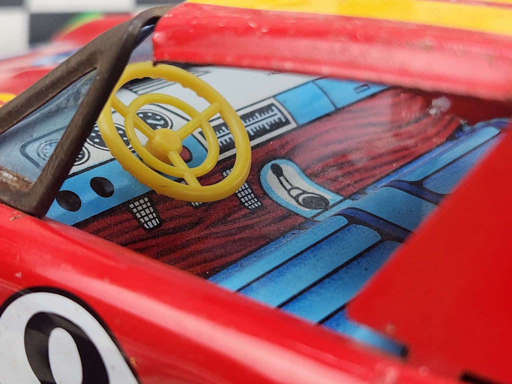Vintage Tin Porsche 914 Friction Car ASAHI Made in Korea Aprox 1/18