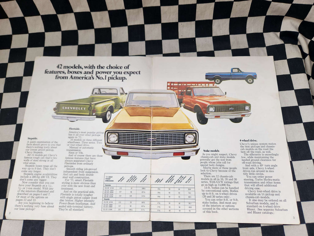 Original 1971 Chevrolet Pickups Full Sales Brochure C10 C20 C30 4x4