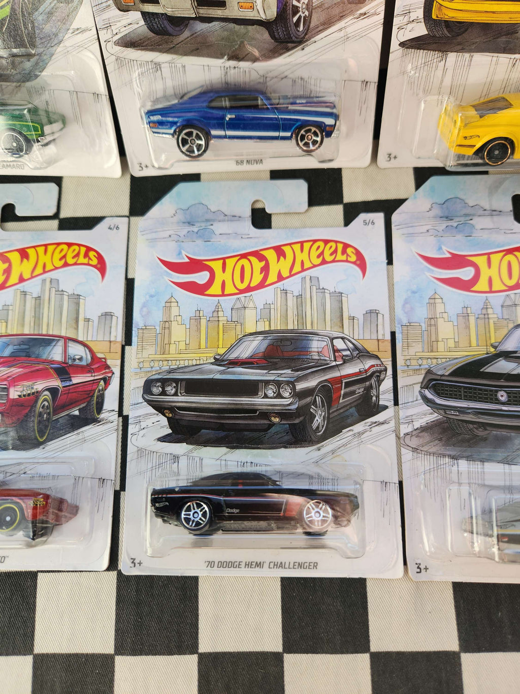 Hot Wheels Detroit Muscle Set 6 Cars Camaro Nova GTO Torino Mustang Dodge Hemi