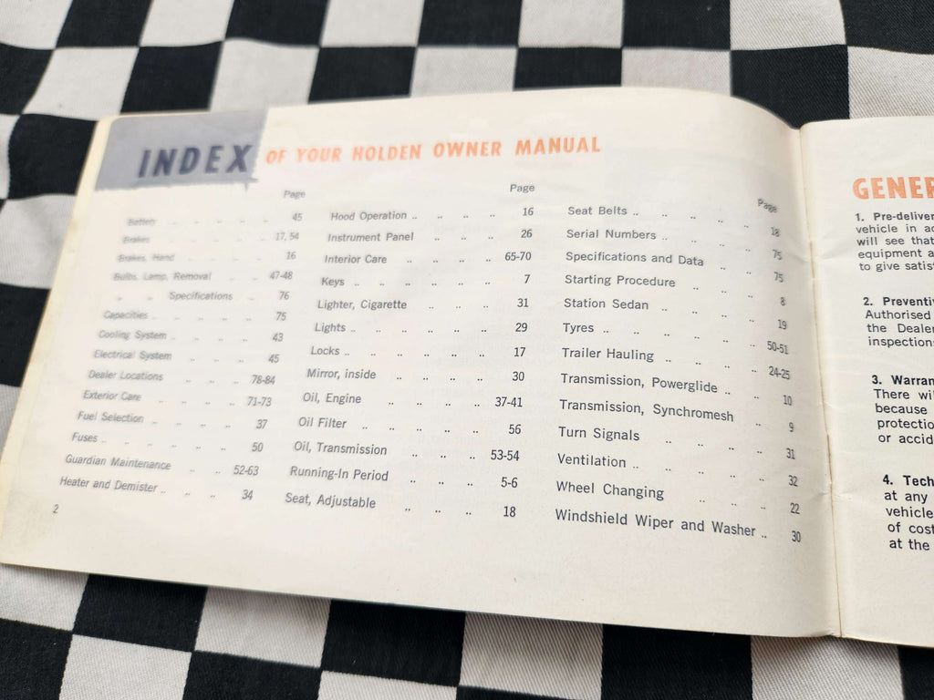Genuine Holden HD Owners Glovebox Manual 1965 Good Condition