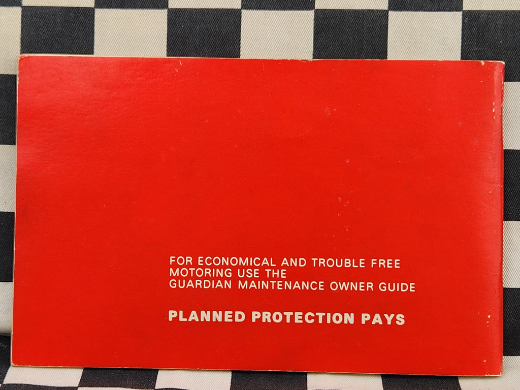 Original Holden HQ Series Owner Manual VGC