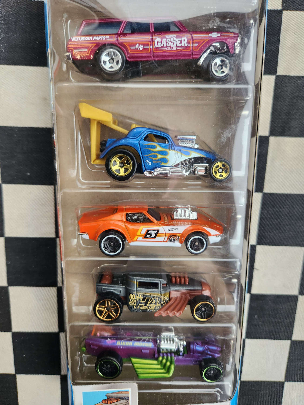 Hotwheels 2021 HW Exposed Engines Exclusive 5 Pack Gasser Corvette