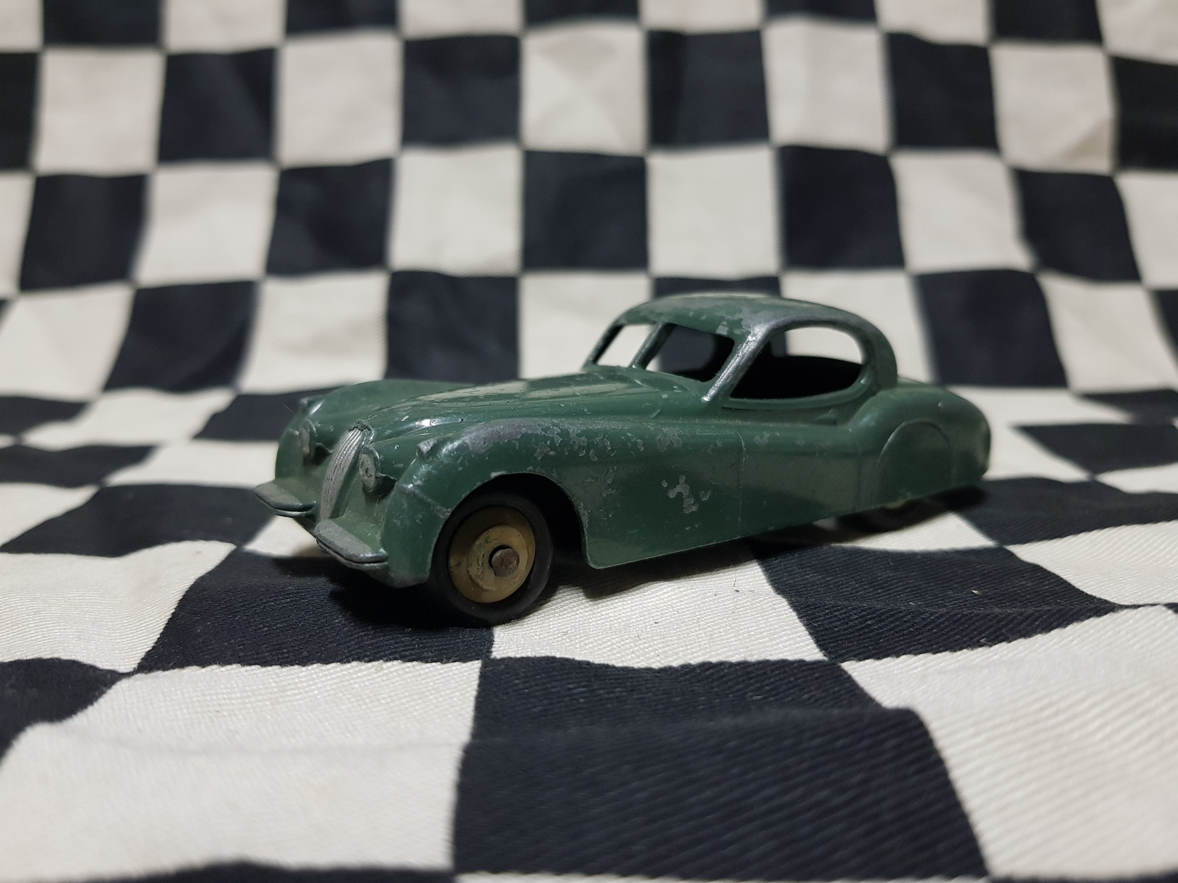 Vintage Loose Dinky Jaguar XK120 Rare Colour Dark Sage Green